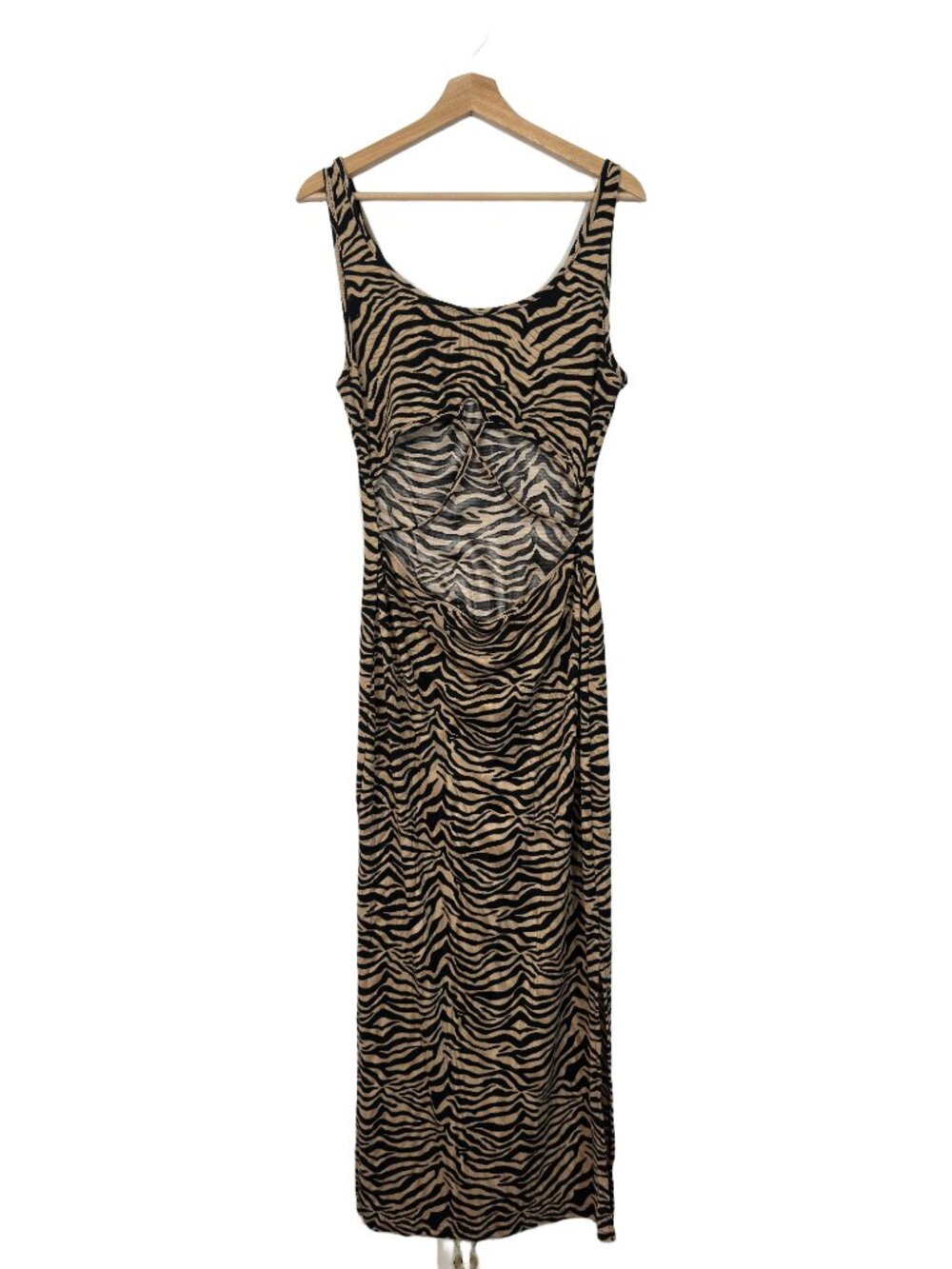 Sexy Animal Print Front Cutout Maxi Dress Size L Mobwife Going Out Statement